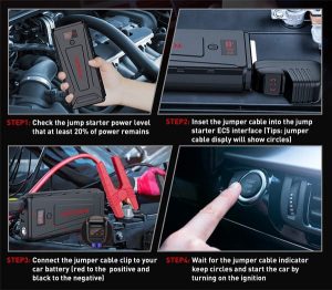 Start a car with TOPVISION jump starter
