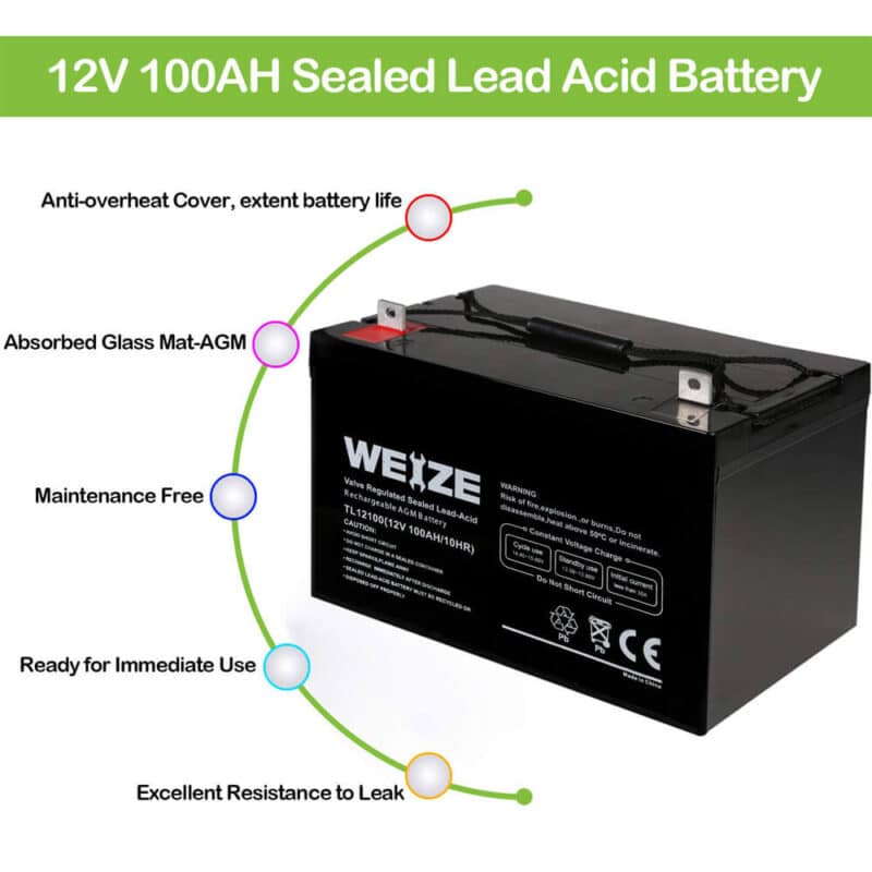 Weize 12v 100ah Lithium Deep Cycle Rv Battery